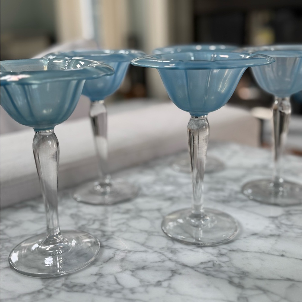 Elegant Blue Glass Set